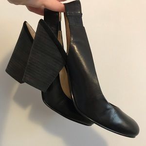 Nine West black leather heels